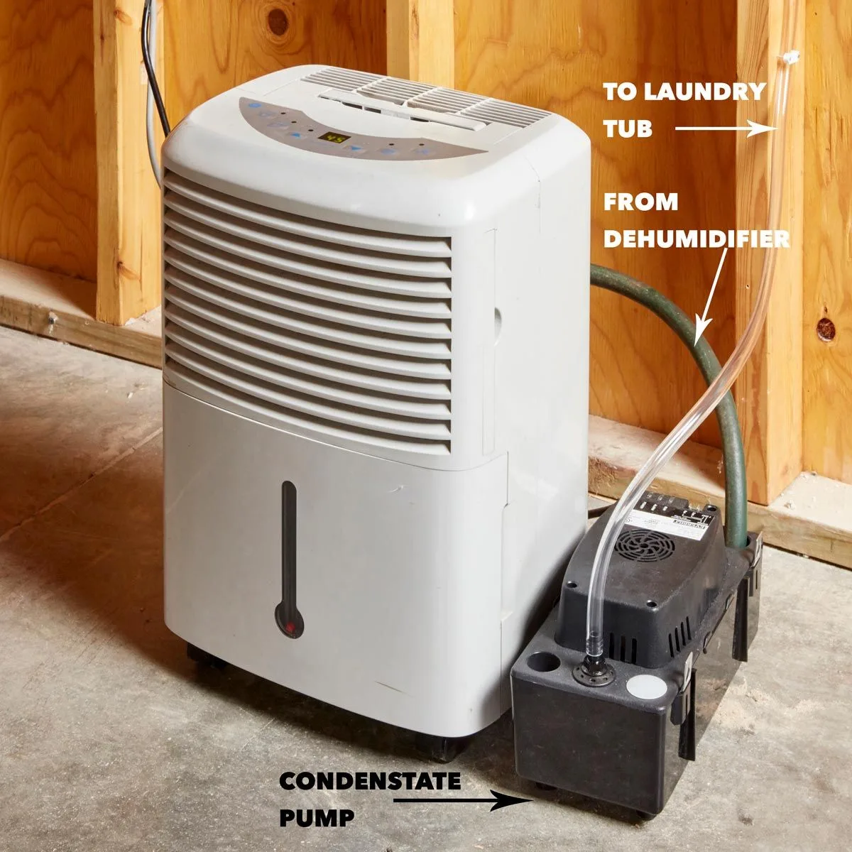 basement dehumidifier installation continuous drain
