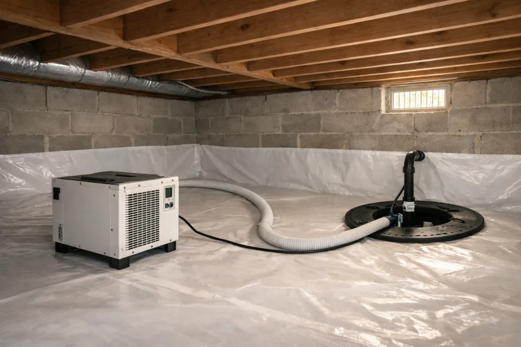 can you use a regular dehumidifier in a crawl space
