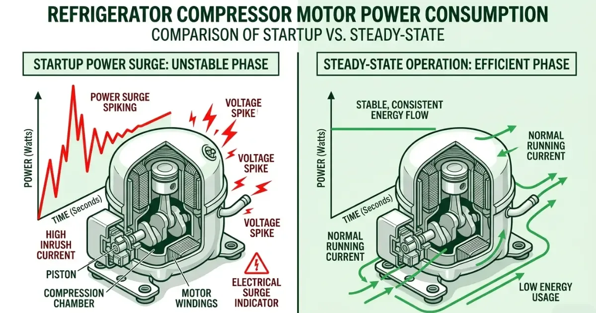 compressor inrush current