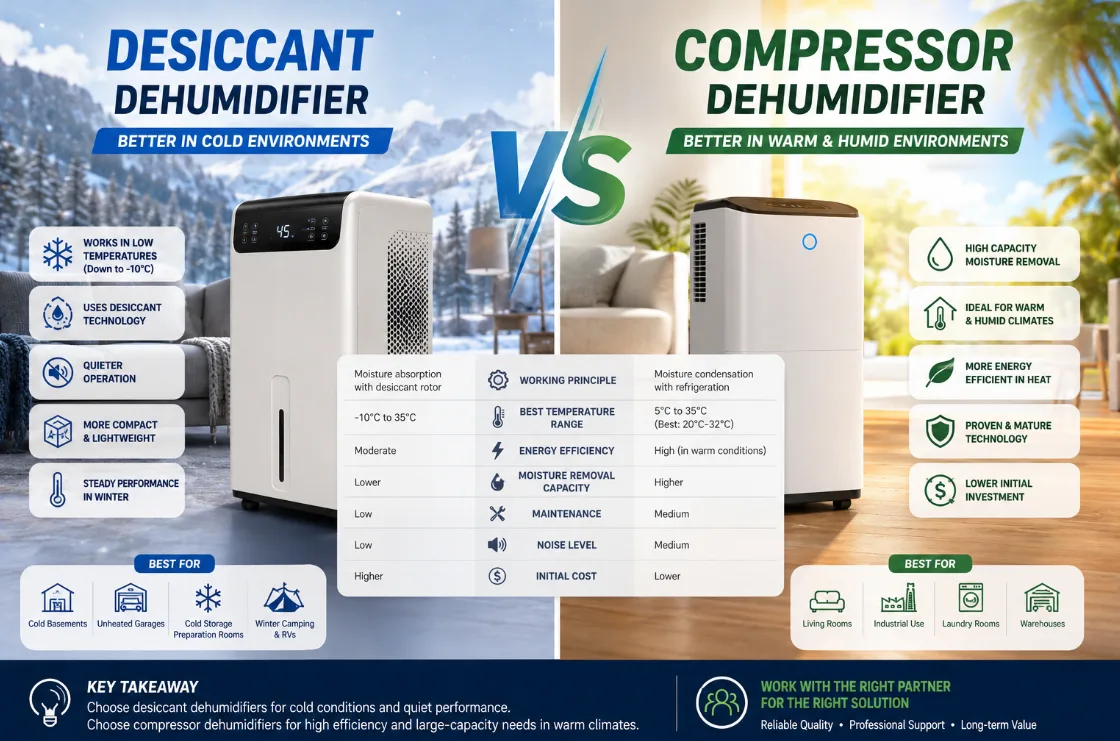 compressor vs desiccant dehumidifier