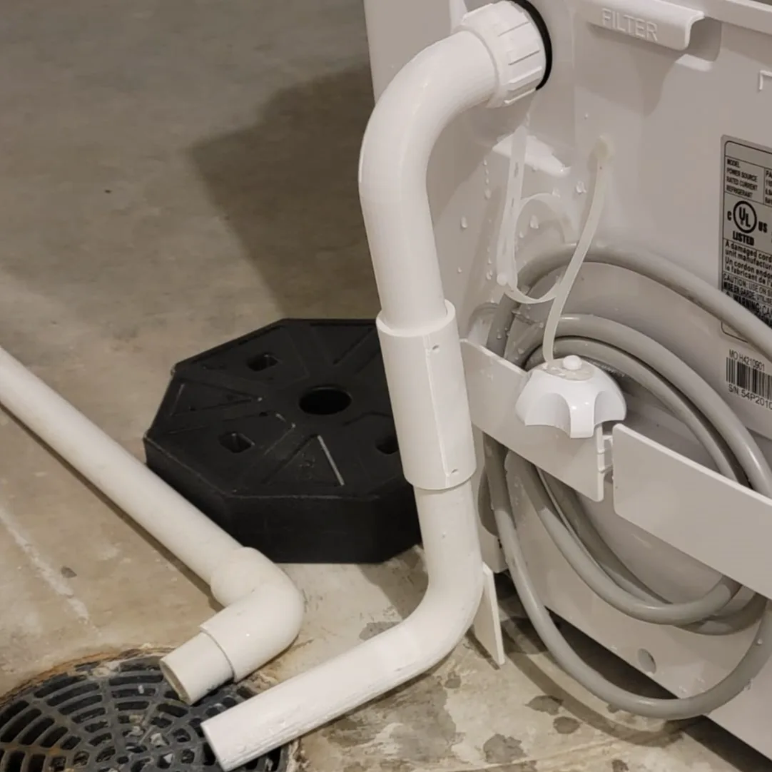 continuous drain hose setup