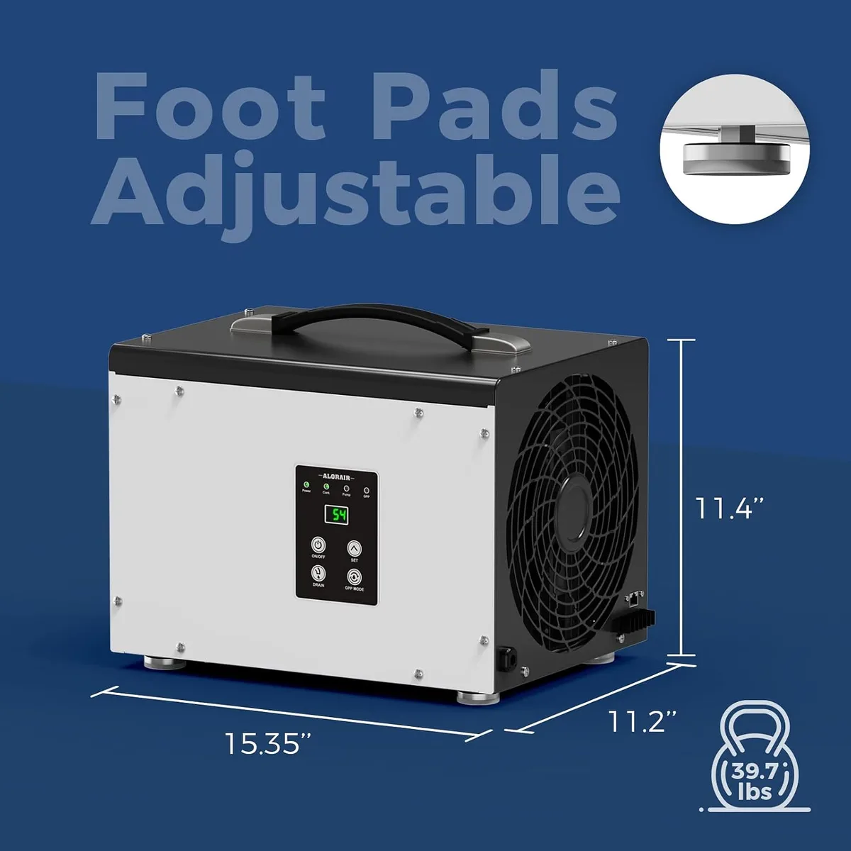 dehumidifier adjustable feet leveling