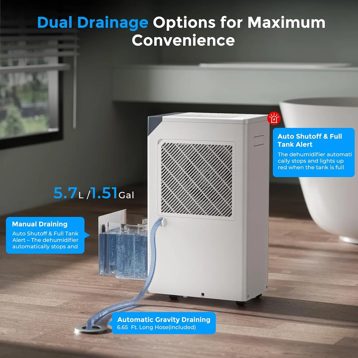 dehumidifier drain hose setup