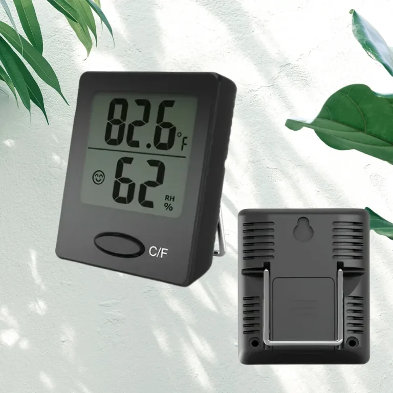 digital hygrometer in greenhouse