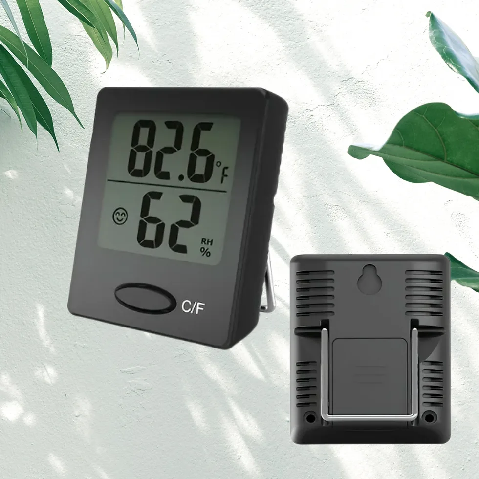 digital hygrometer in greenhouse