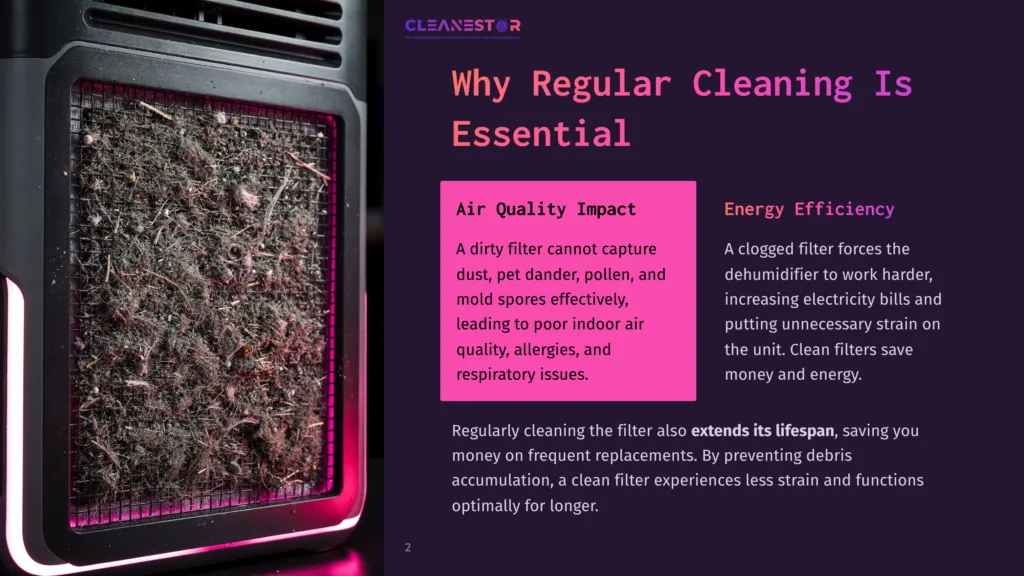 dirty dehumidifier filter
