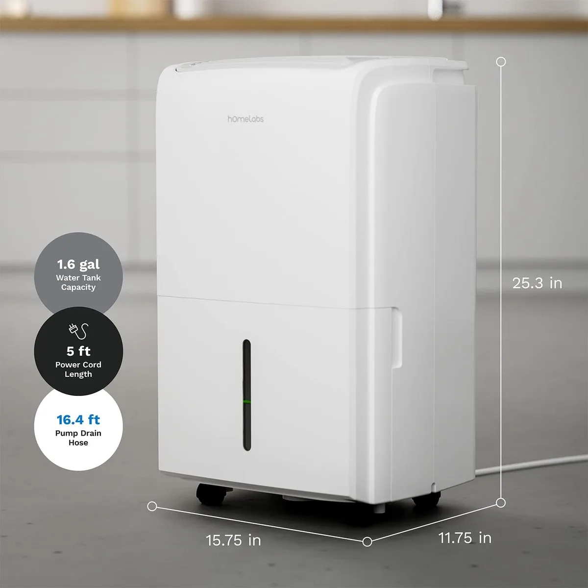 hOmeLabs dehumidifier leveling feet