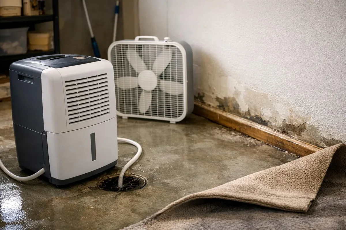 storing compressor dehumidifier on its side