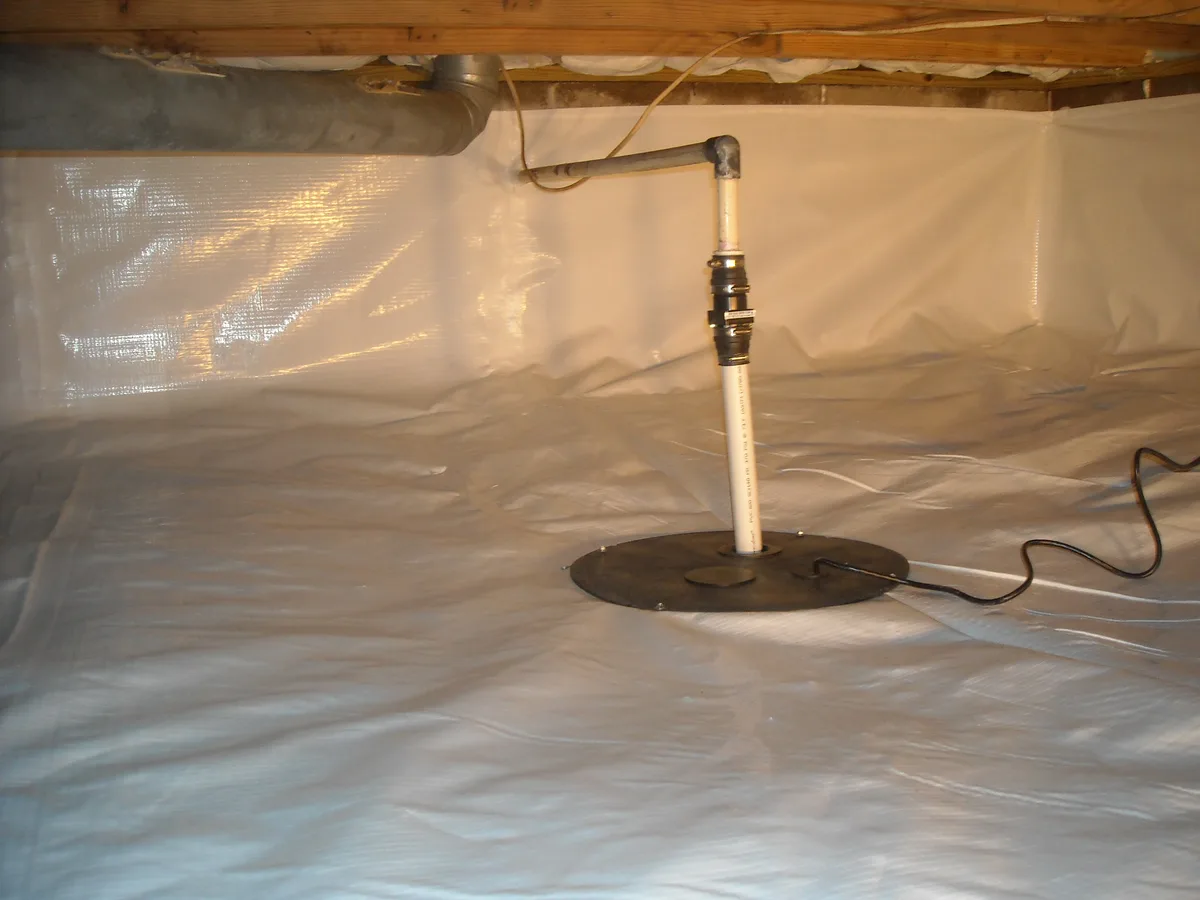 vapor barrier and drainage setup